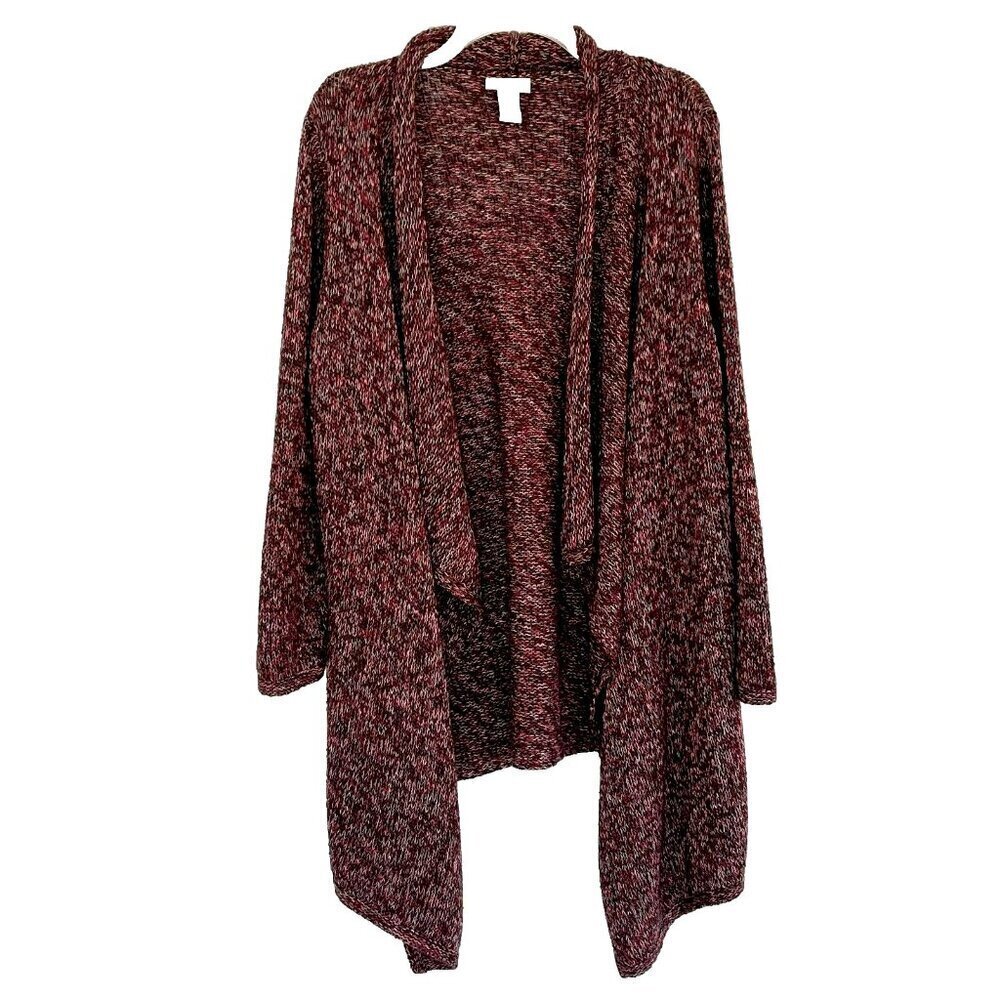 Catherines Kimono 1X Cotton Blend Knit Long Sleeve Brown Festival Fairy Boho